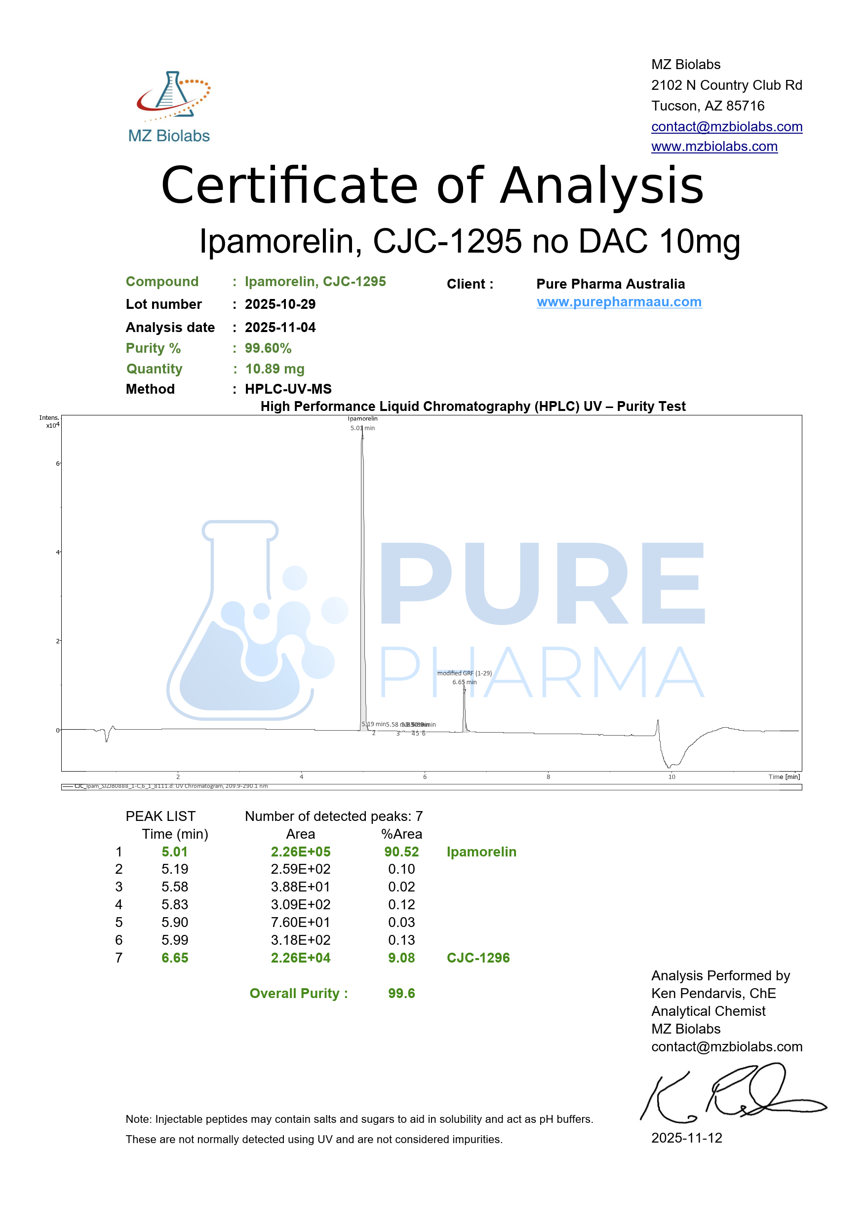 CJC-1295+Ipamorelin 10mg Pure Pharma Australia CJC-1295+Ipamorelin 10mg Pure Pharma Australia