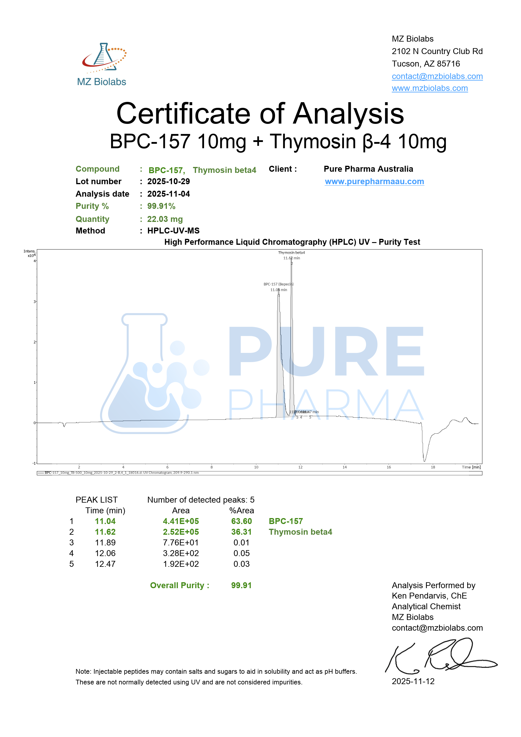 BPC-157 + TB-500 20mg Pure Pharma Australia BPC-157 + TB-500 20mg Pure Pharma Australia