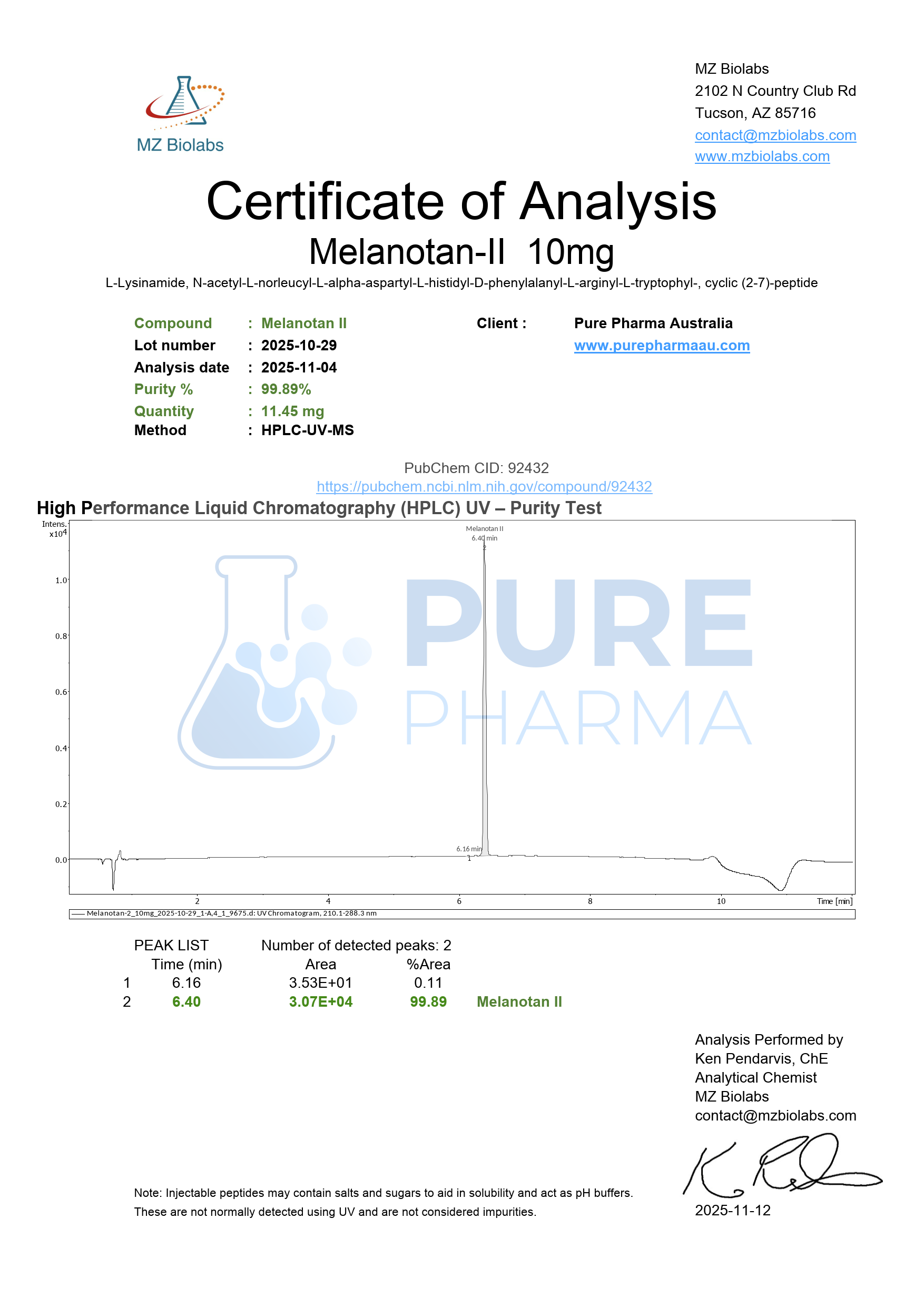 Melanotan II (MT2) 10mg